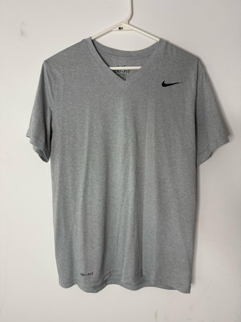 Nike Men’s Light Gray Dri-FIT V-Neck Athletic Tee